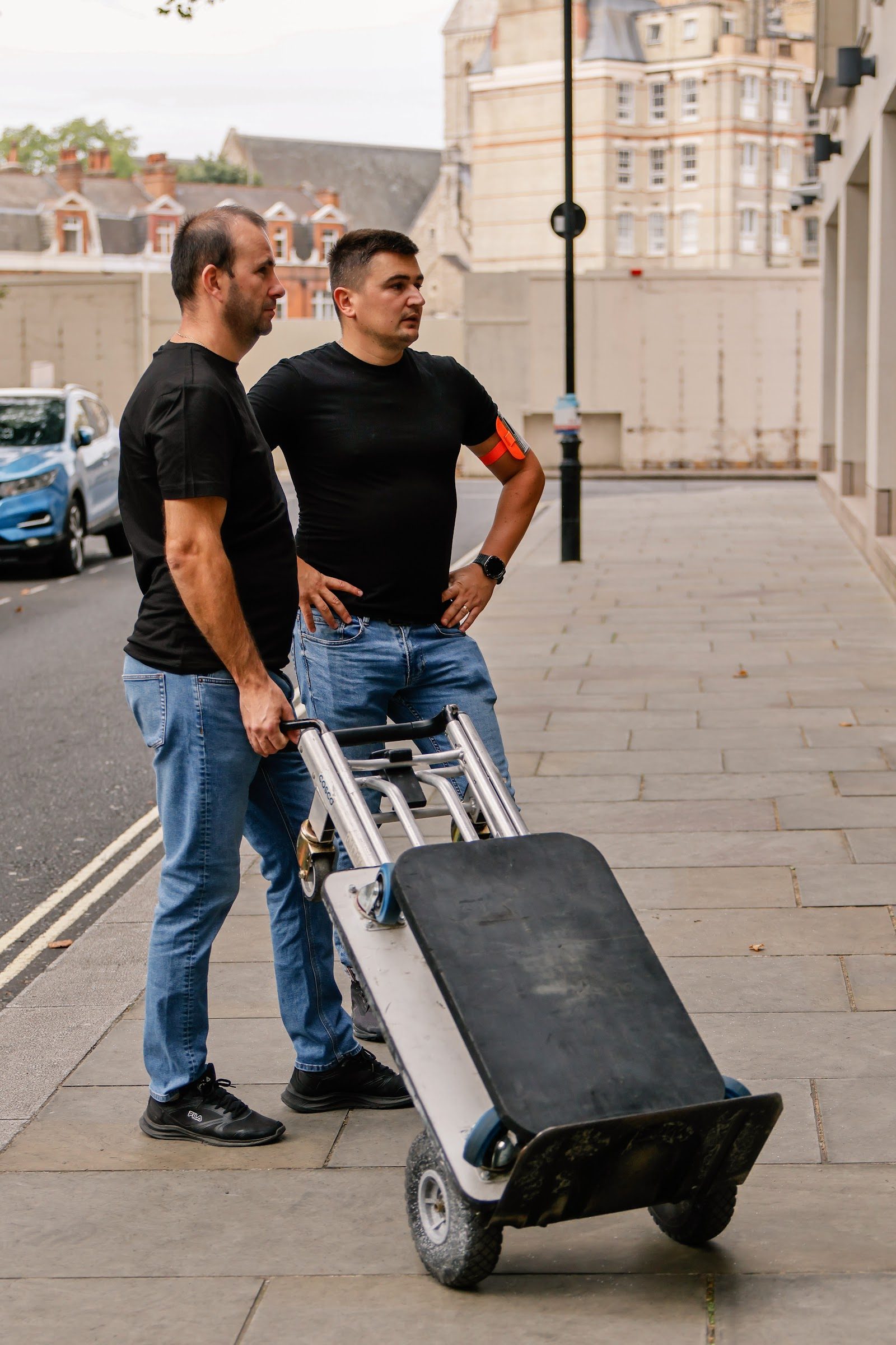 Vector Specialist team with a stair-climber on a London street